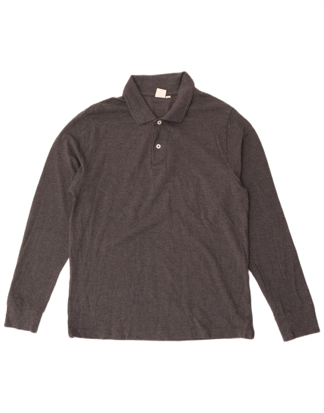 Polo da uomo a maniche lunghe John Lewis in cotone grigio medio