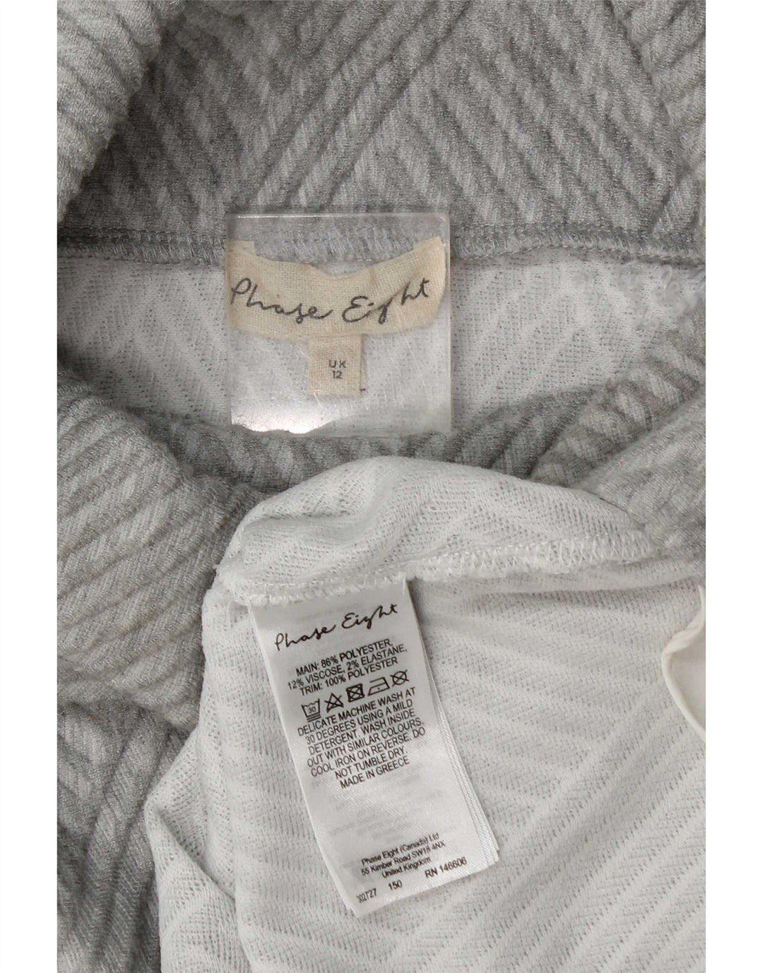 Maglione maglione a collo alto da donna Phase Eight UK 12 Grigio medio geometrico