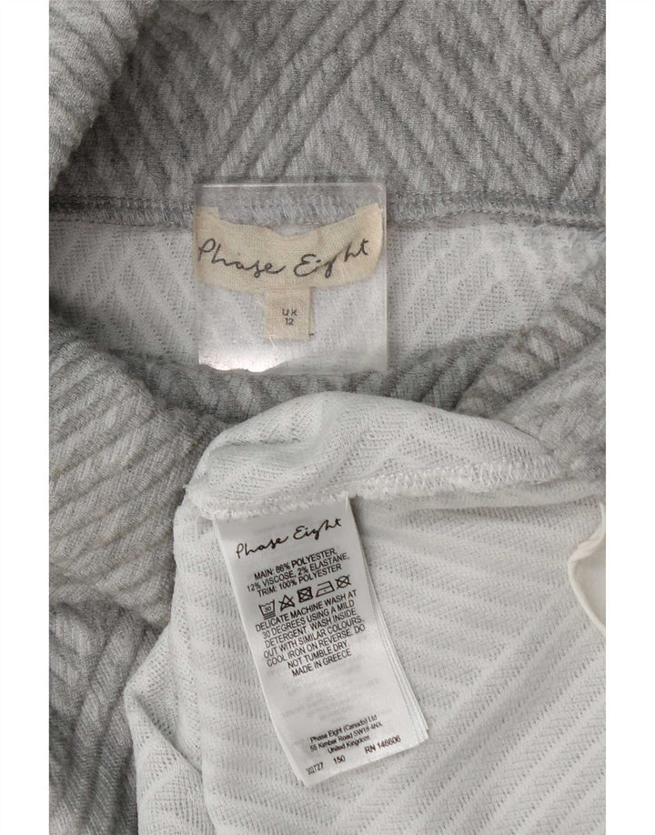 Maglione maglione a collo alto da donna Phase Eight UK 12 Grigio medio geometrico