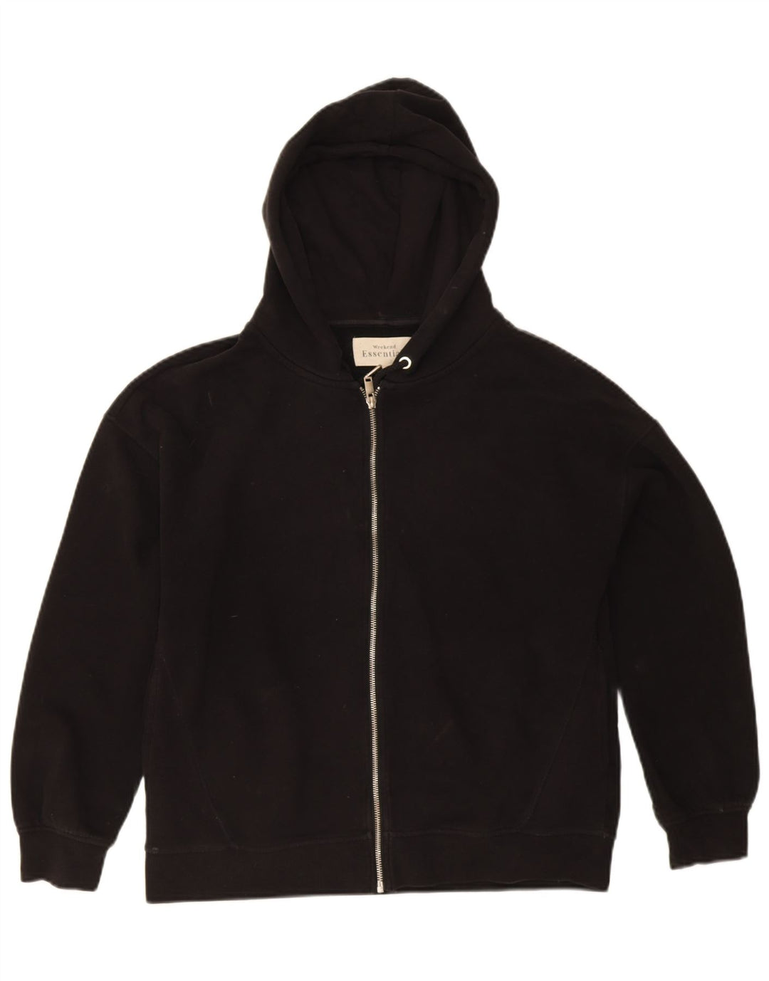 Maglione con cappuccio e zip da donna Essentials UK 14 cotone nero medio