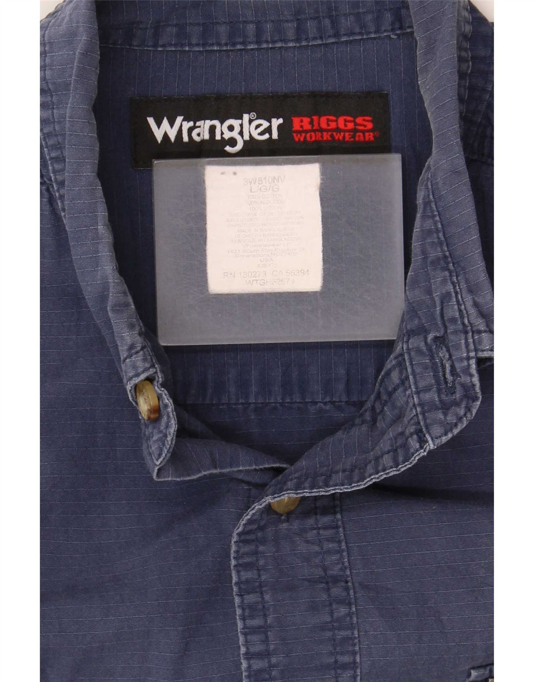 Camicia a maniche corte da uomo Wrangler grande in cotone blu navy