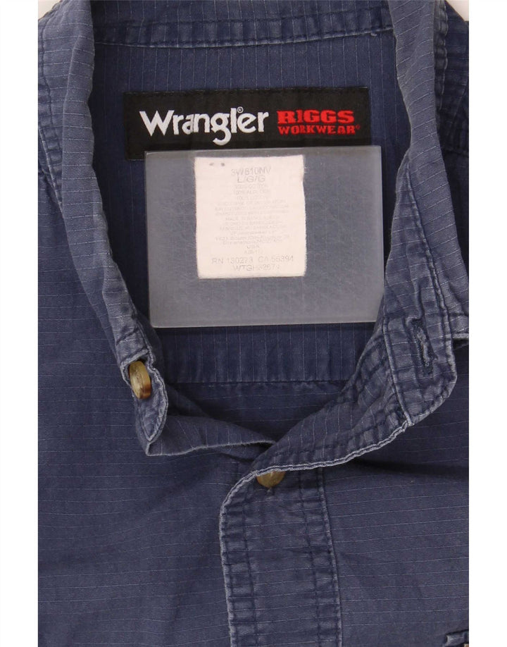 Camicia a maniche corte da uomo Wrangler grande in cotone blu navy