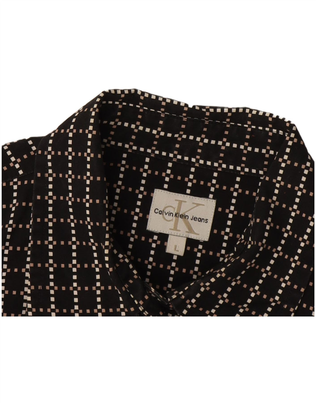 Camicia da uomo Calvin Klein Jeans grande nera geometrica