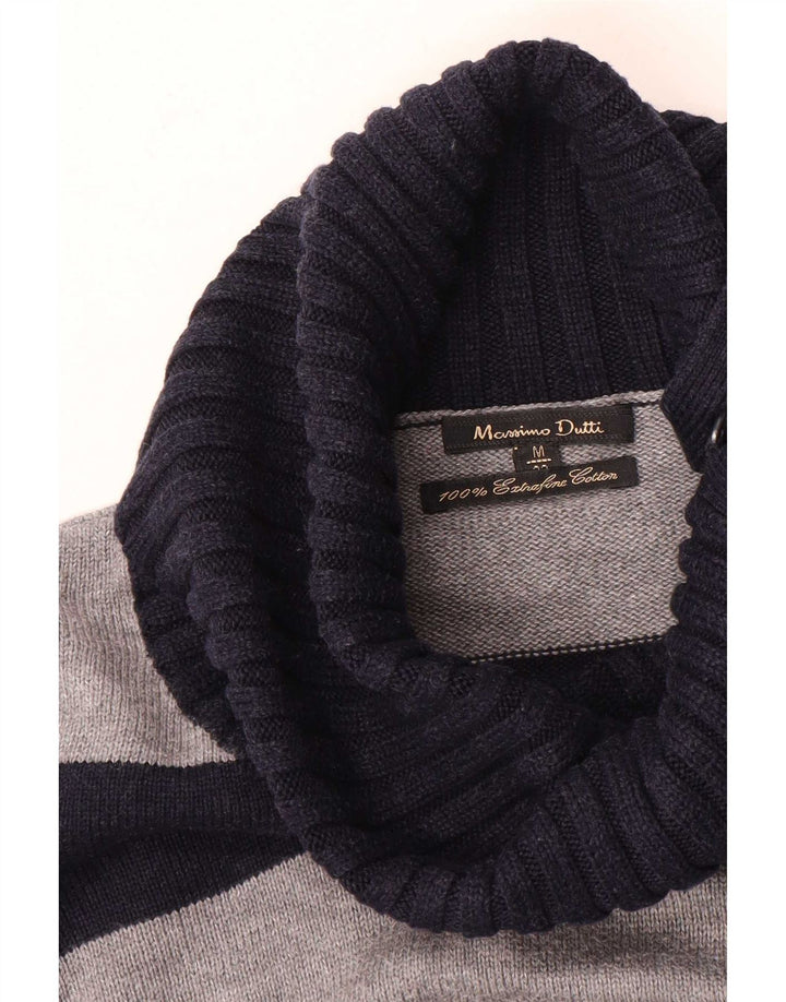 Maglione da donna Massimo Dutti con collo a bottoni, UK 12, blu navy medio