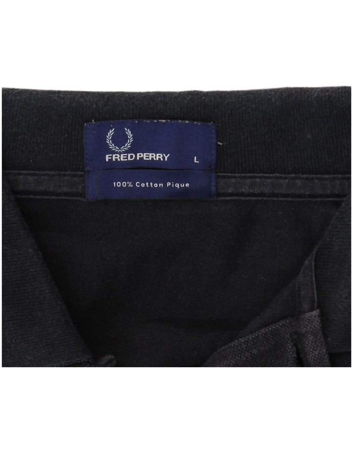 Polo da uomo FRED PERRY grande in cotone blu navy