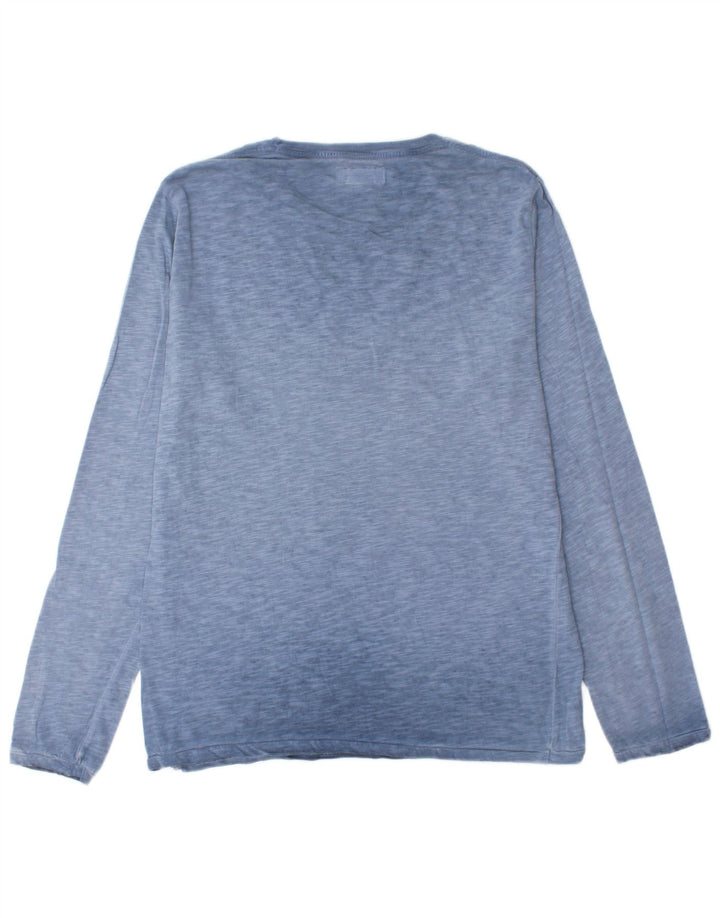 Marlboro Classics Top grafico da uomo a maniche lunghe grande blu