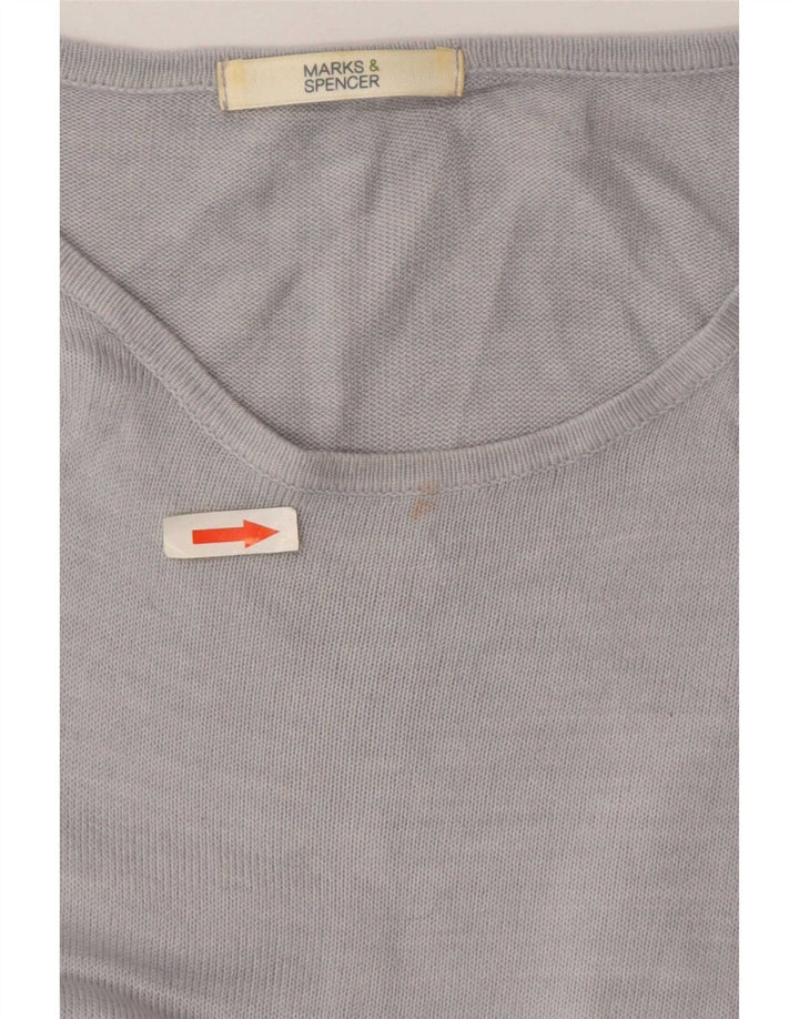 Maglione maglione con scollo a barca da donna Marks & Spencer UK 14 grande grigio