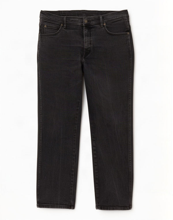 Jeans dritti da uomo Wrangler vestibilità regolare W36 L30 cotone grigio