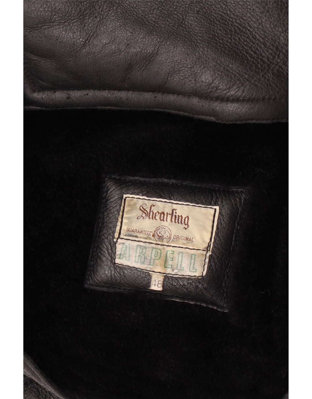 Giubbotto in shearling vintage da uomo IT 48 medio nero