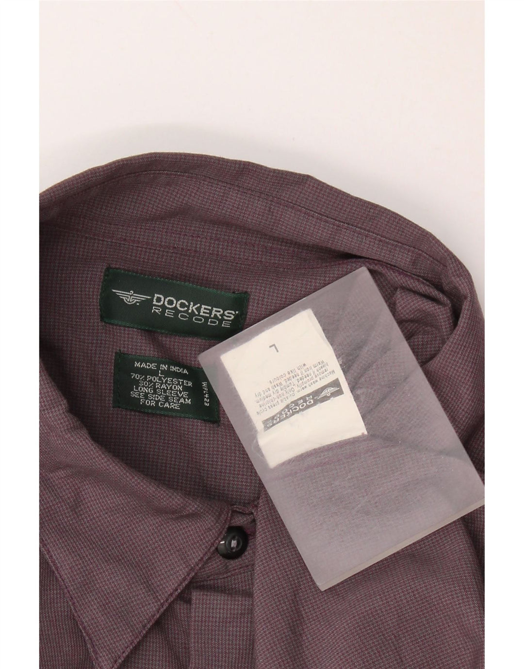 DOCKERS Camicia da uomo in flanella grande poliestere pied de poule viola