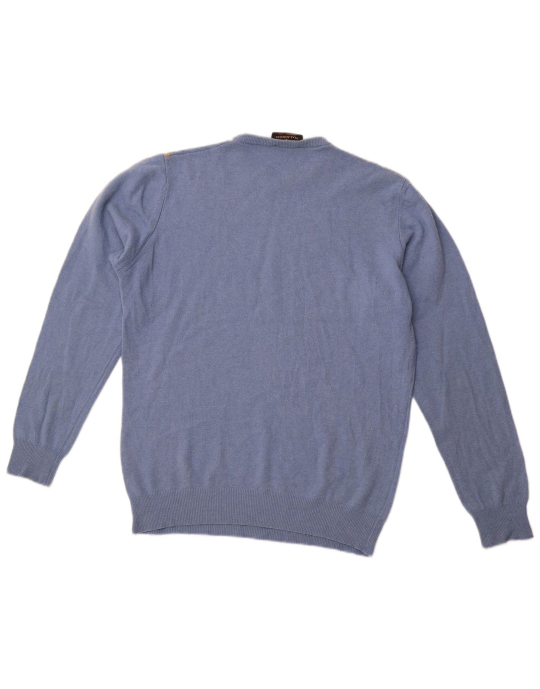 MALAGRIDA Maglione girocollo da uomo grande blu a rombi/diamante