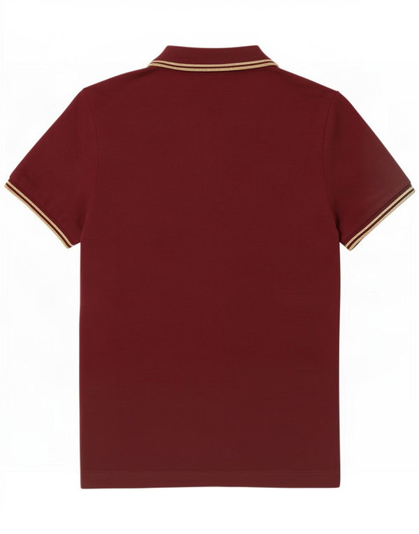 Polo da donna Fred Perry UK 12 cotone a righe bordeaux medio