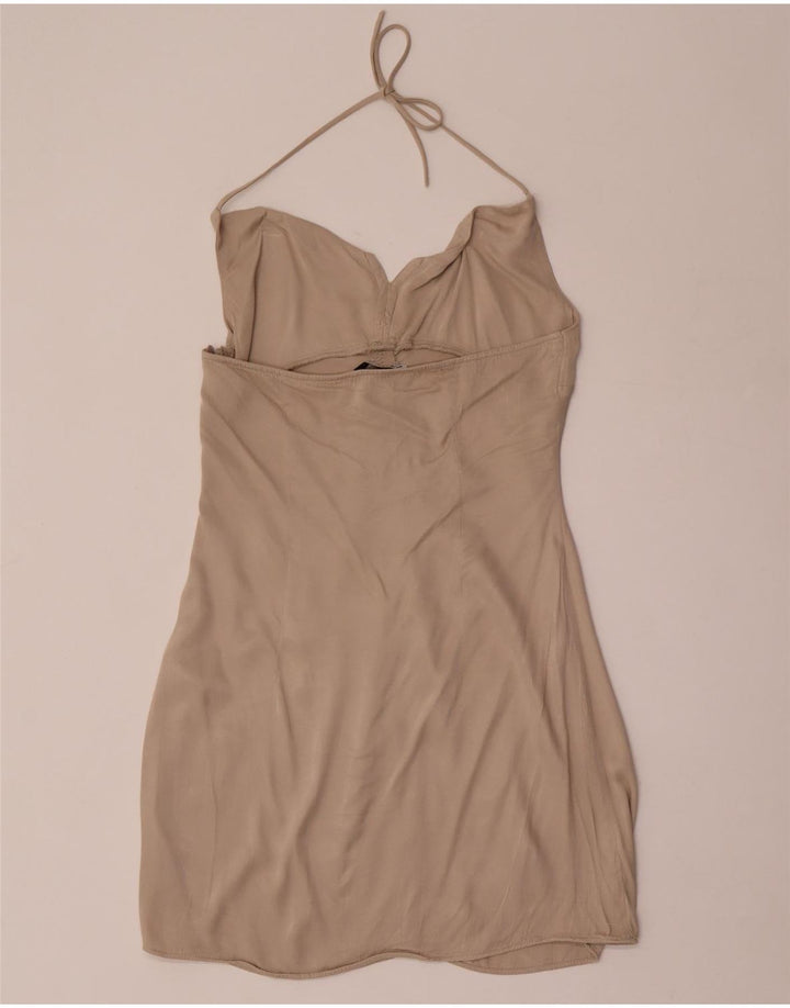 Abito all'americana da donna Zara UK 12 Viscosa beige medio