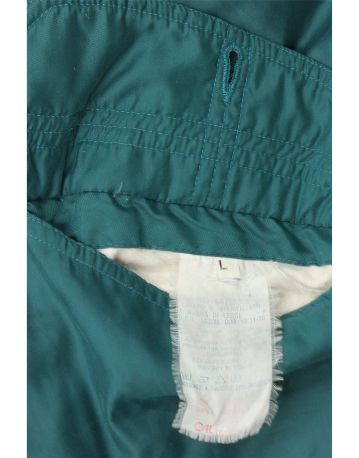 Giacca reversibile grafica oversize da donna VINTAGE UK 16 grande turchese