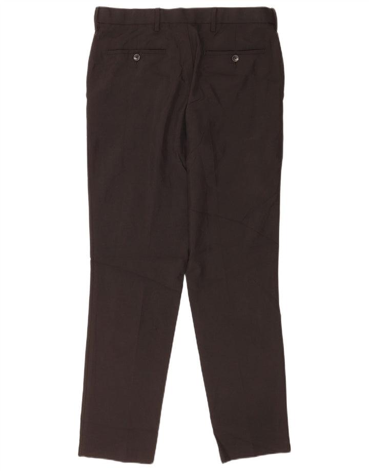 Pantaloni casual slim fit da uomo Marks & Spencer W32 L31 poliestere nero