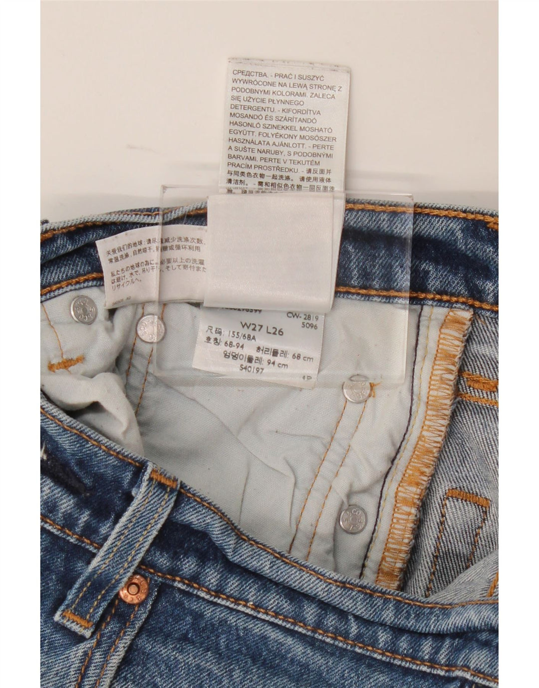 Jeans dritti da donna Levi's W27 L26 cotone blu