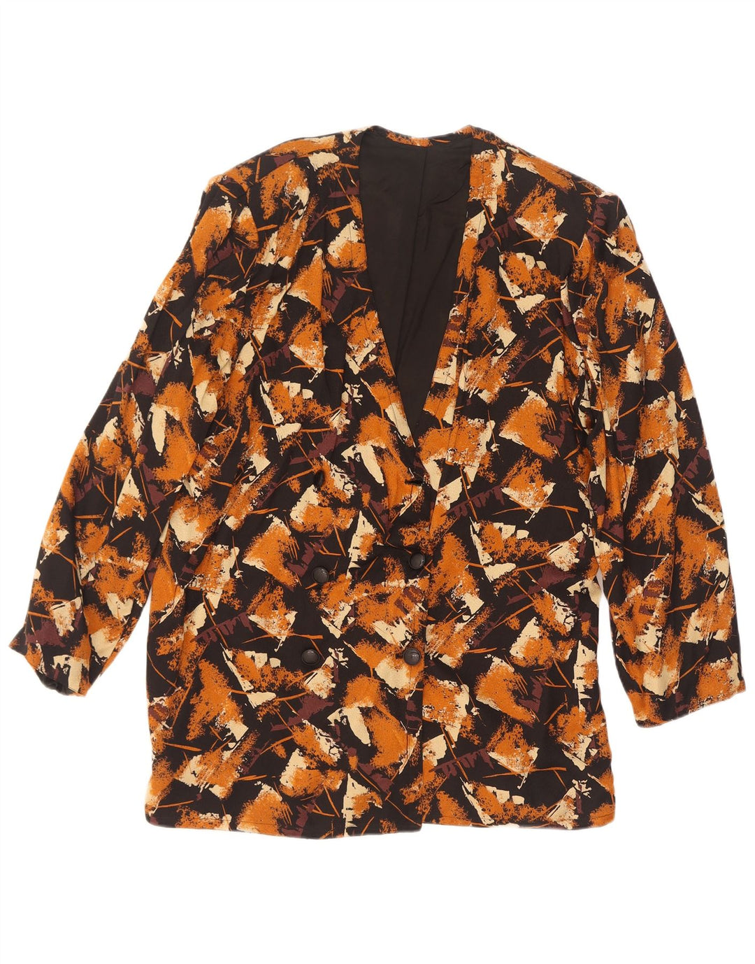 Giacca blazer da donna Enrico Coveri UK 14 Large Marrone geometrica