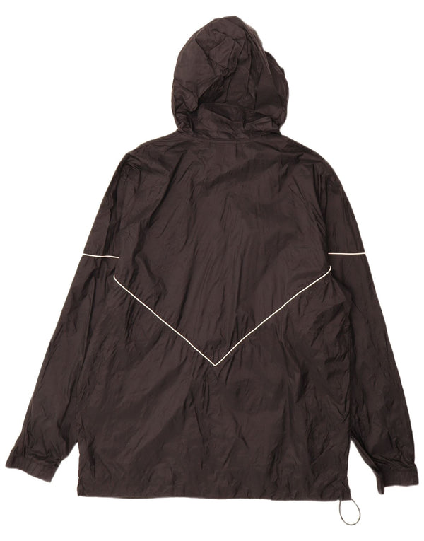 Giacca antipioggia da uomo Adidas con cappuccio UK 40 grande nylon nero