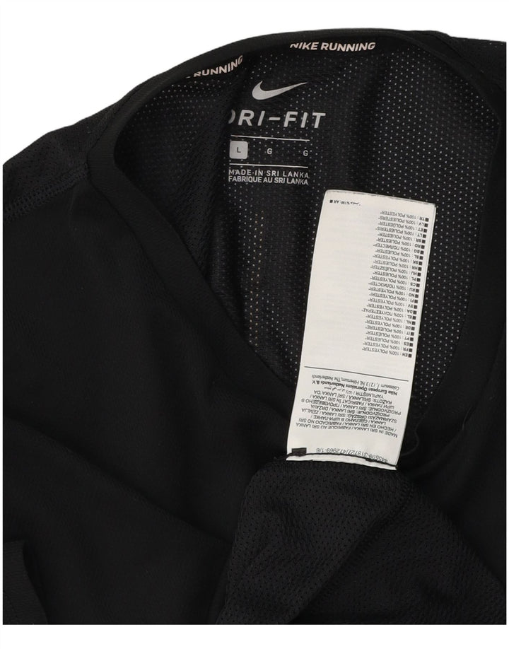 T-shirt Nike Dri Fit da uomo, grande, in poliestere nero