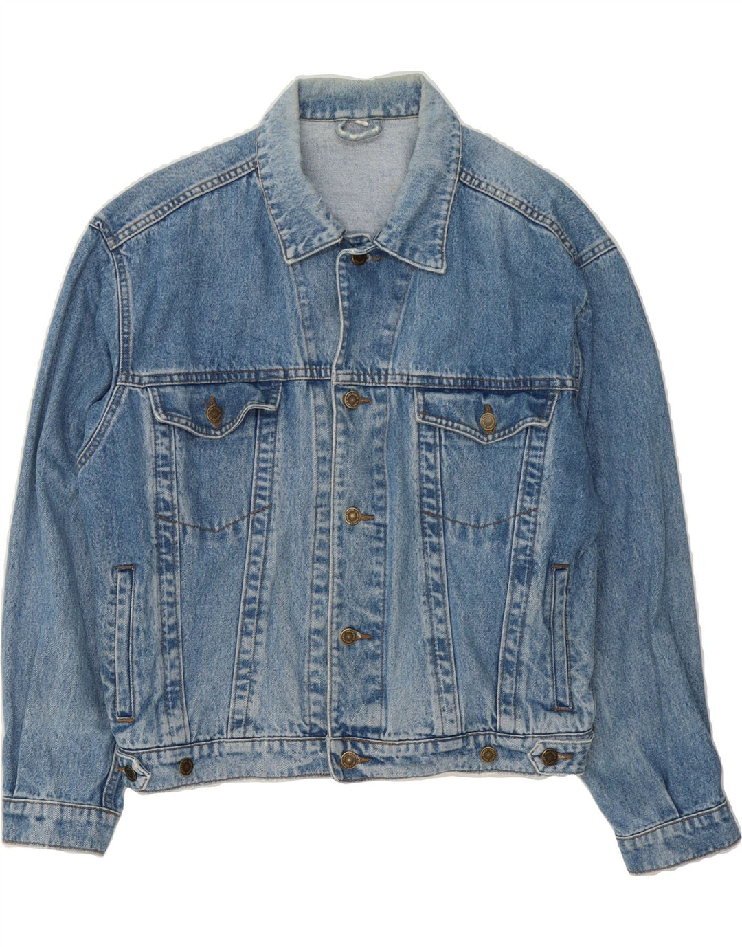 VINTAGE Mens Denim Jacket UK 38 Medium Blue Cotton Vintage Vintage and Second-Hand Vintage from Messina Hembry 