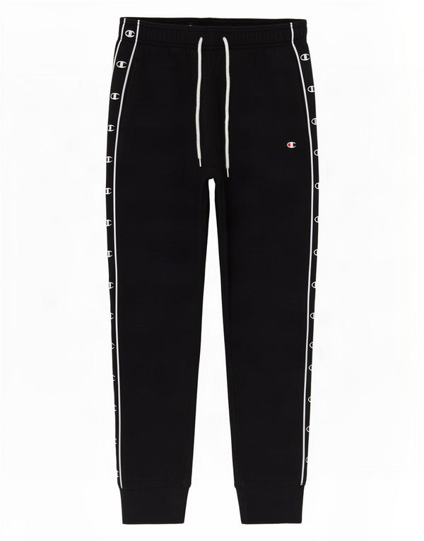 Pantaloni da tuta con grafica Champion da uomo, pantaloni da jogging, cotone medio nero