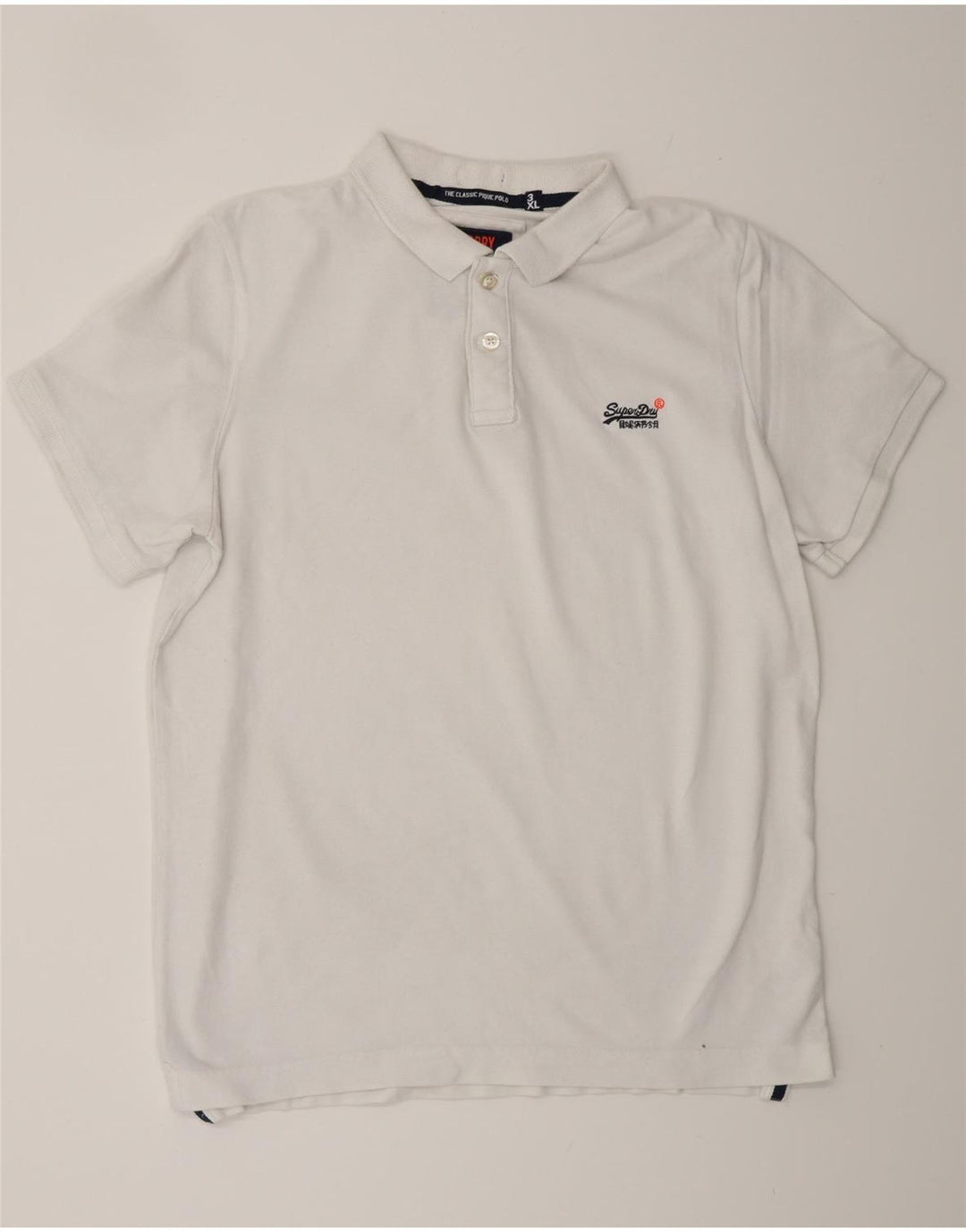 Polo da uomo vestibilità classica SUPERDRY 3XL cotone bianco