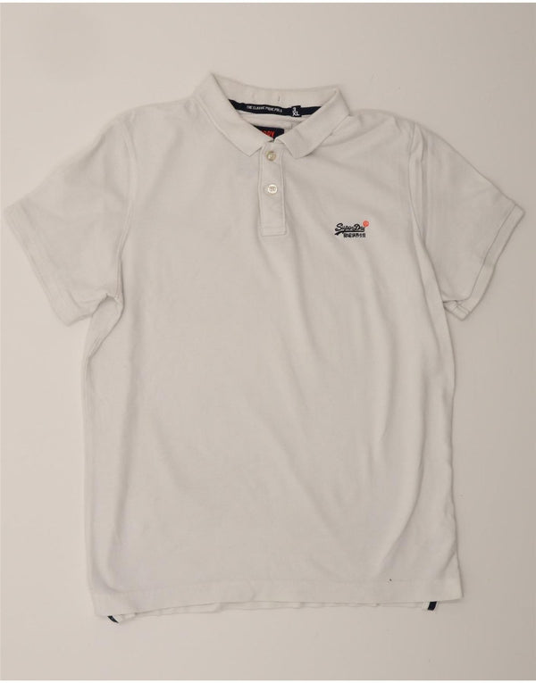 Polo da uomo vestibilità classica SUPERDRY 3XL cotone bianco