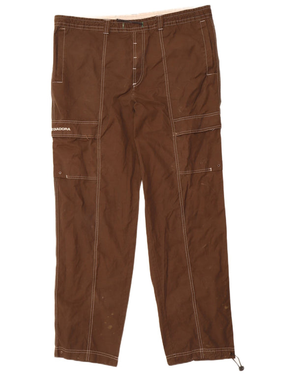 Pantaloni cargo dritti da uomo Diadora XL W38 L32 in cotone marrone