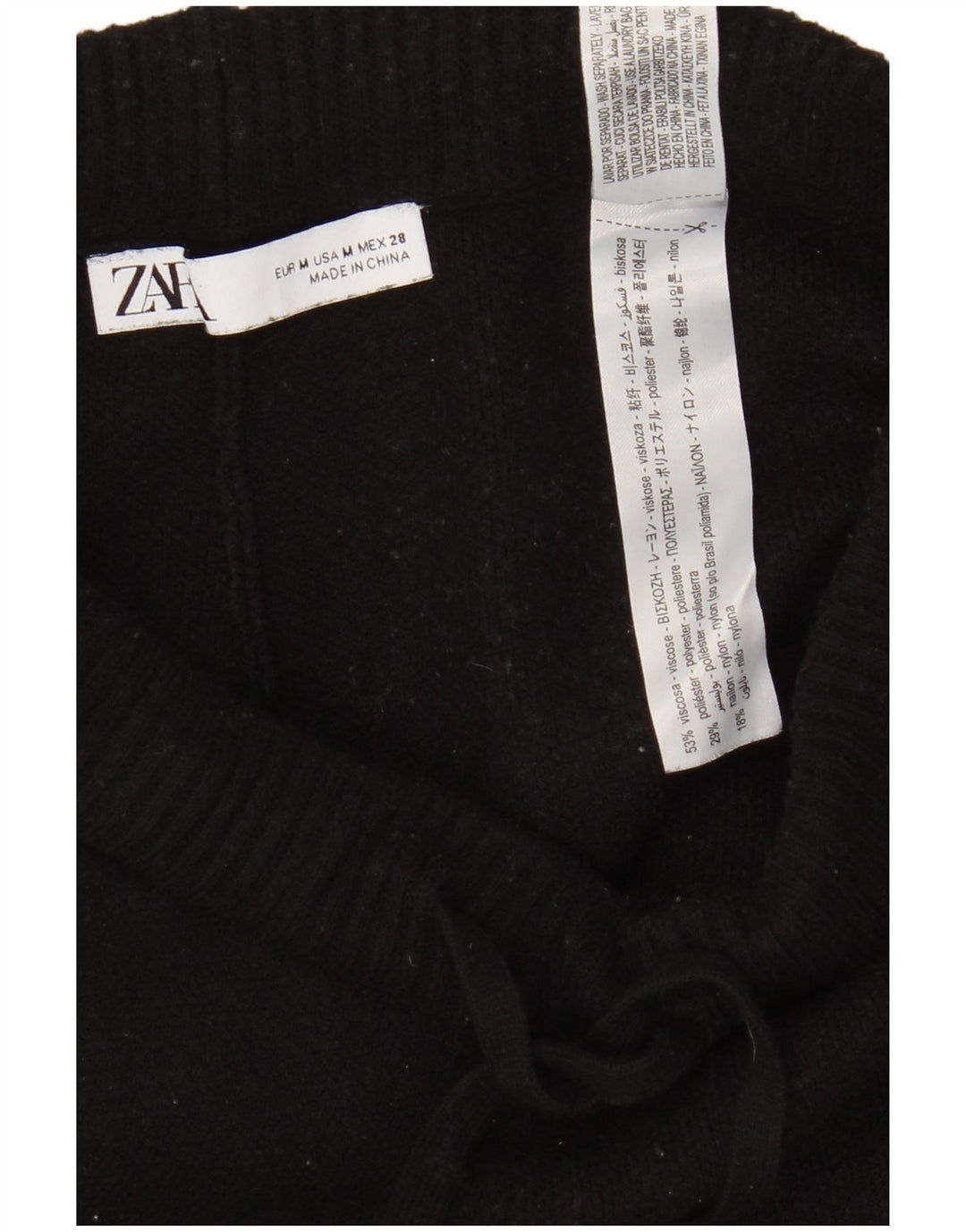 Pantaloni da tuta da donna Zara Joggers UK 12 Medium Black Viscosa