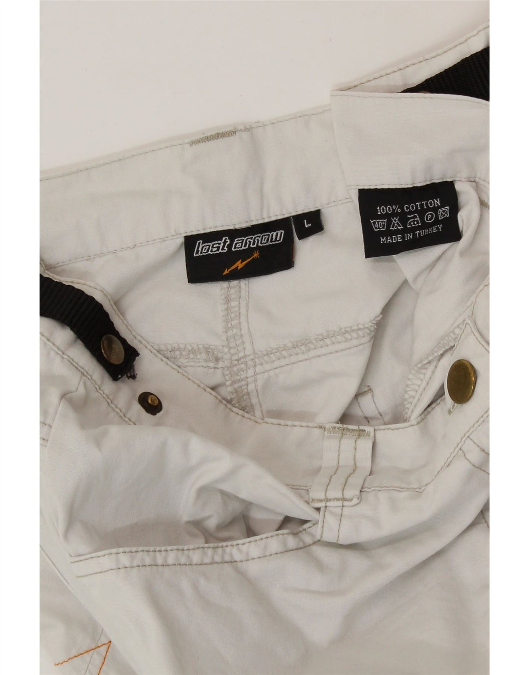 Pantaloni casual bootcut da donna VINTAGE grandi W34 L33 cotone bianco