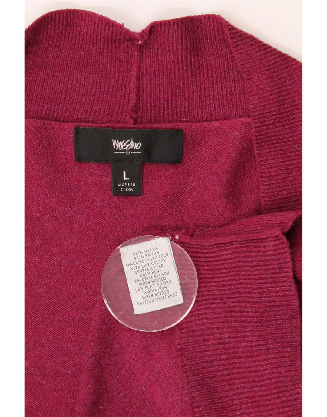 MOSSIMO Womens Open Cardigan Sweater UK 14 Large Pink Rayon Vintage Mossimo and Second-Hand Mossimo from Messina Hembry 