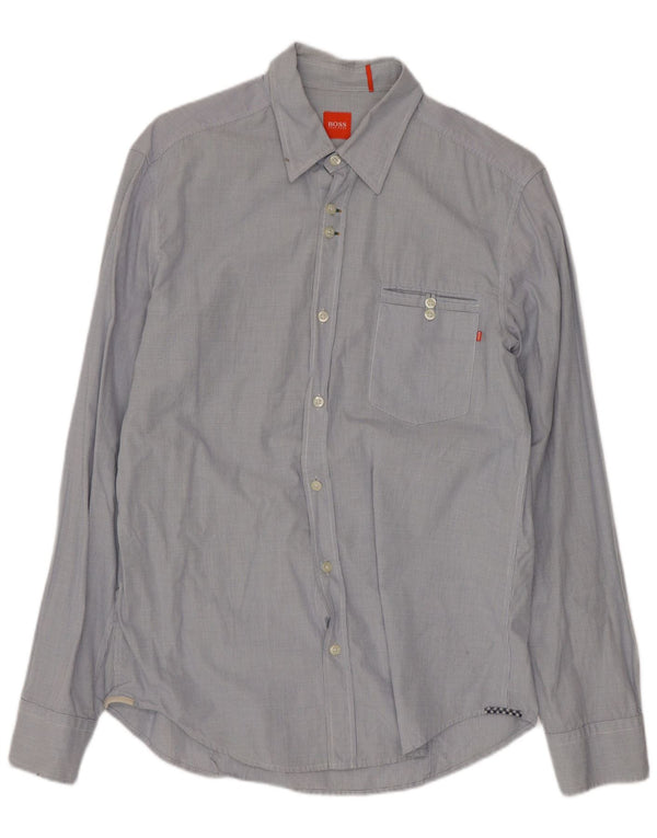 Camicia da uomo Hugo Boss a quadretti blu medio