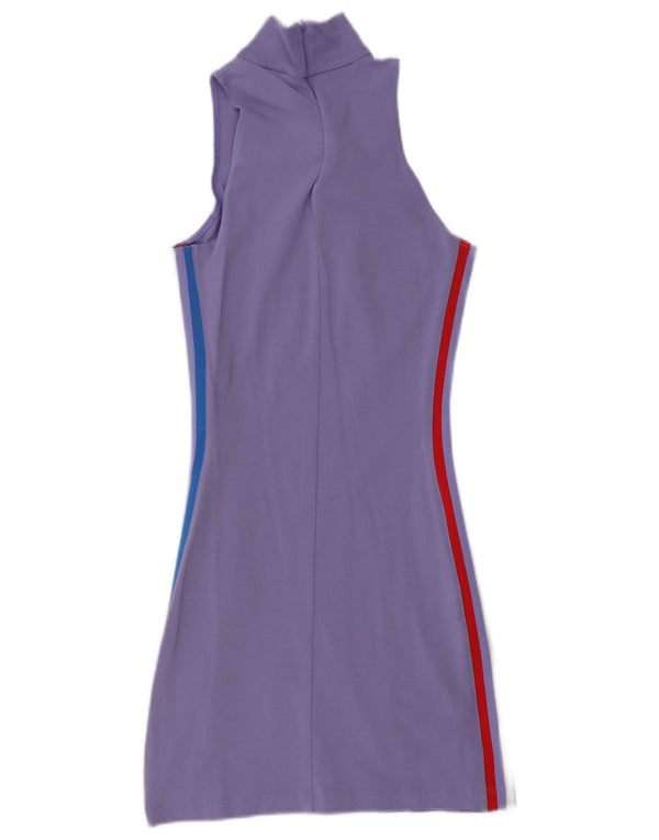 Abito aderente grafico senza maniche da donna Adidas UK 10 piccolo viola
