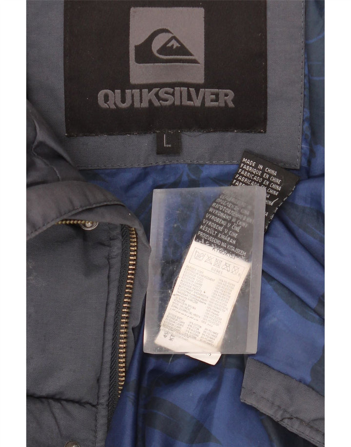Giacca imbottita da uomo Quiksilver UK 40 Large Blu Navy in cotone