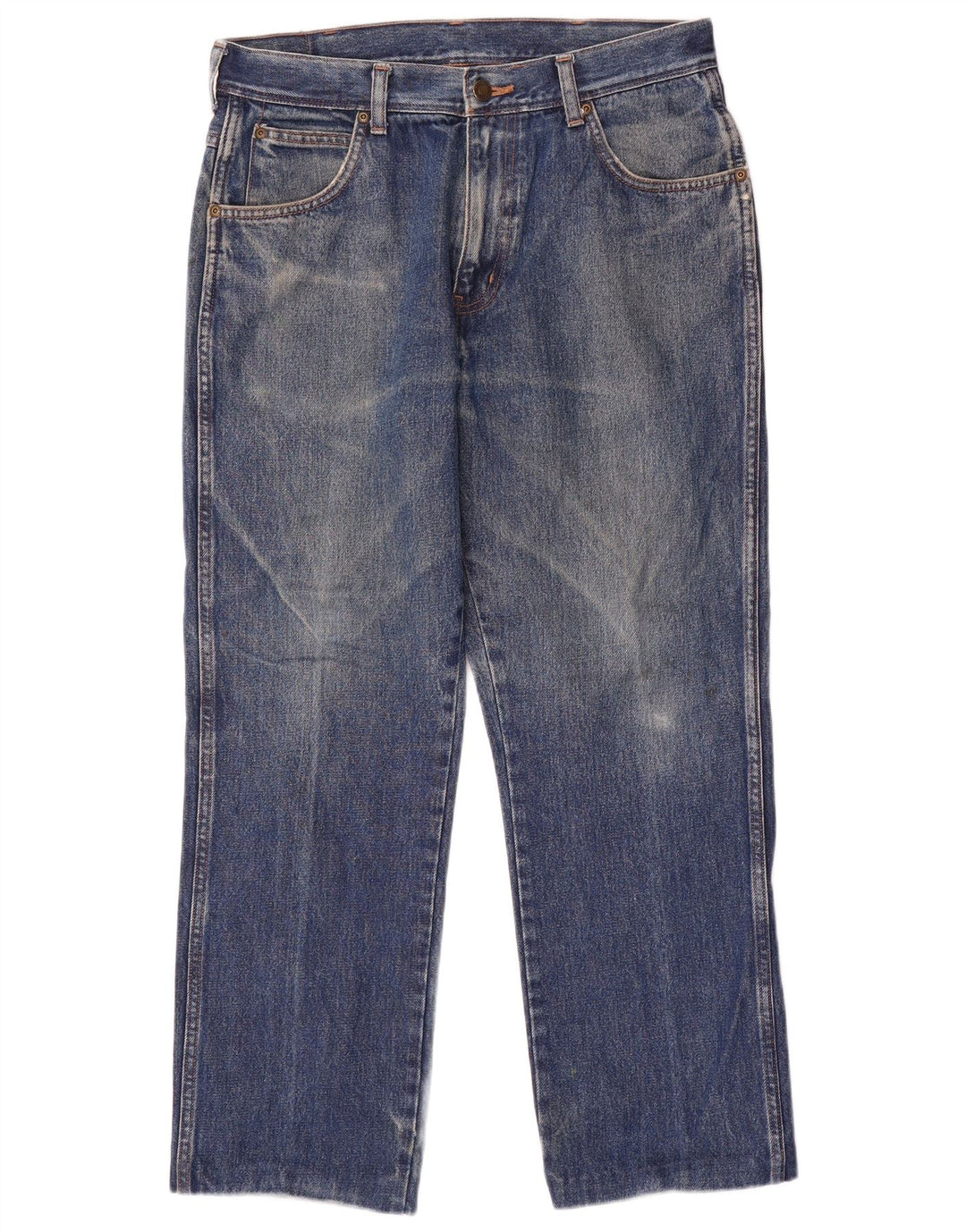 Jeans dritti da uomo Wrangler vestibilità regolare W32 L27 cotone blu