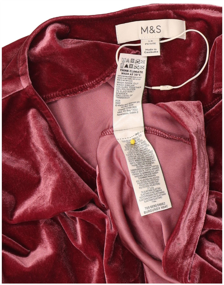 Abito lungo da donna Marks & Spencer con maniche a 3/4 UK 14 Bordeaux medio