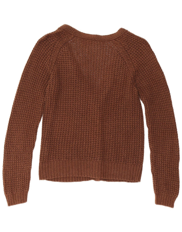Maglione cardigan da donna Zara UK 12 cotone marrone medio