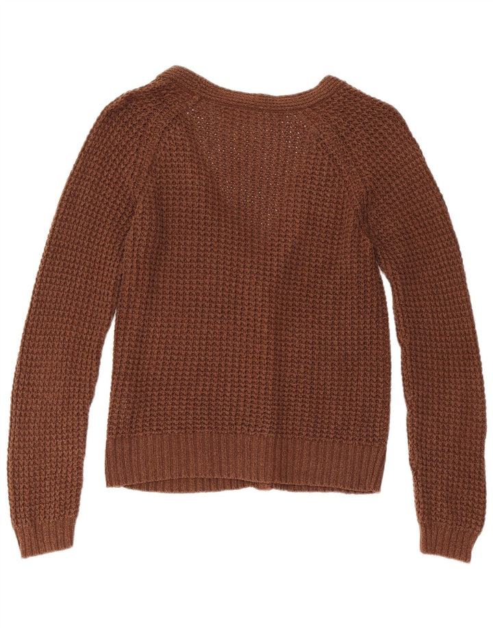 Maglione cardigan da donna Zara UK 12 cotone marrone medio