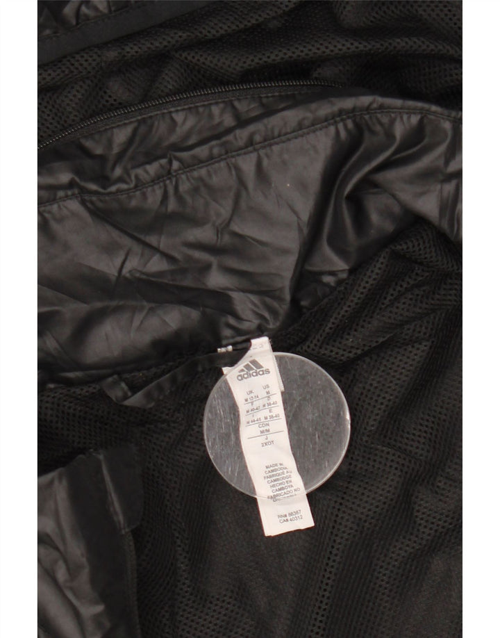 Giacca antipioggia ADIDAS da donna con cappuccio grafico UK 12/14 poliestere nero medio