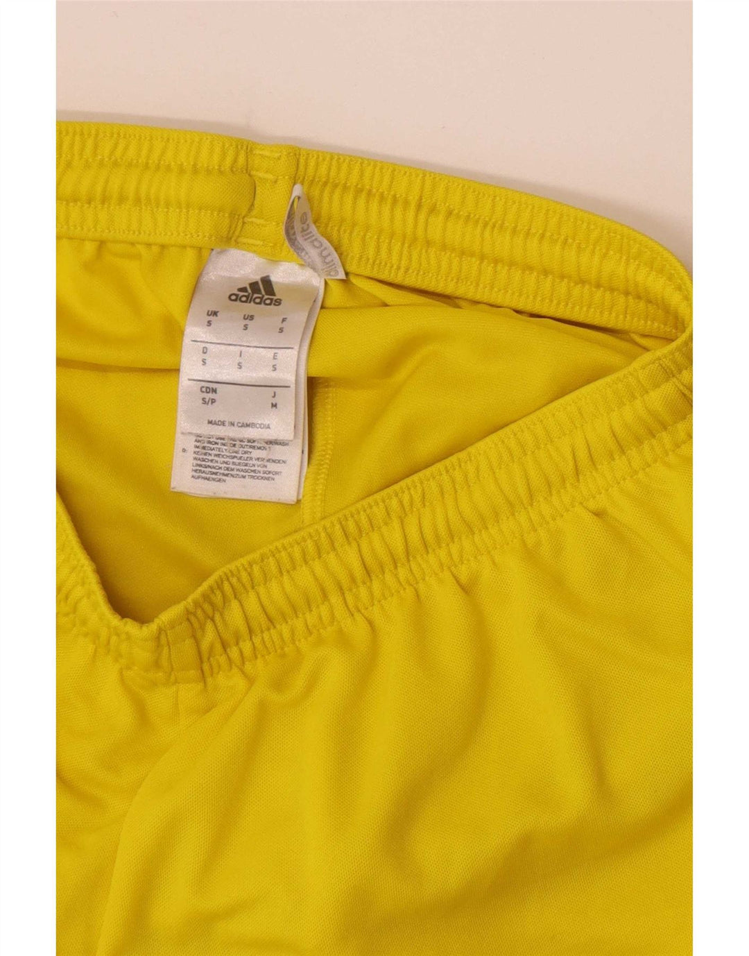 Pantaloncini sportivi Adidas Climalite da uomo piccoli in poliestere giallo