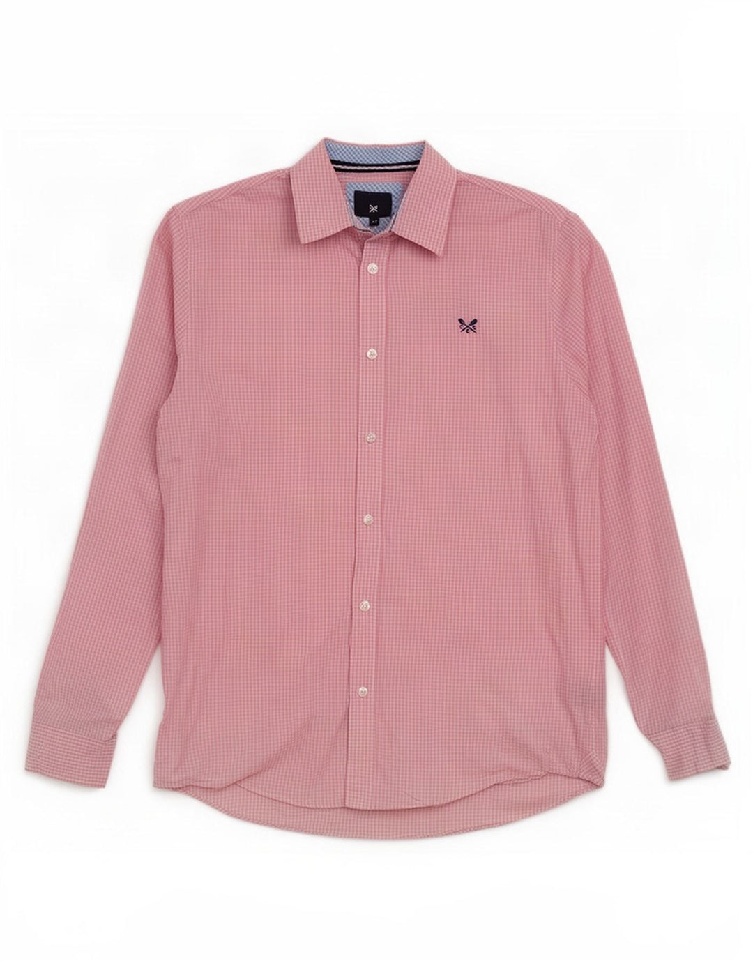Crew Clothing Camicia da uomo dal taglio classico in cotone a quadretti rosa medio