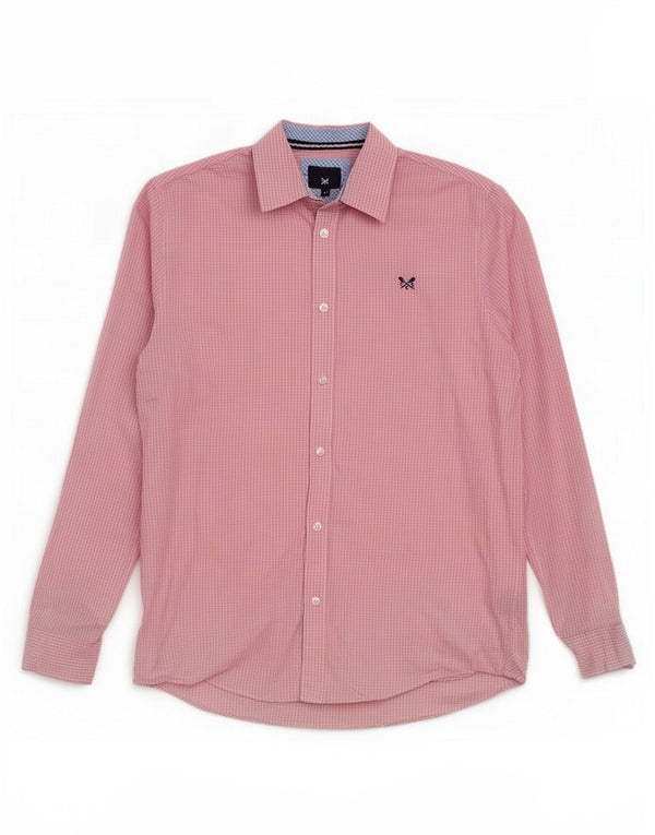 Crew Clothing Mens Classic Fit Shirt Medium Pink Gingham Cotton
