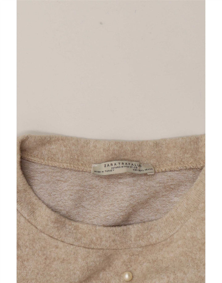 T-shirt oversize da donna Zara UK 16 grande beige maculato