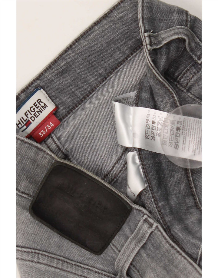 Jeans slim da uomo Tommy Hilfiger W33 L34 cotone grigio