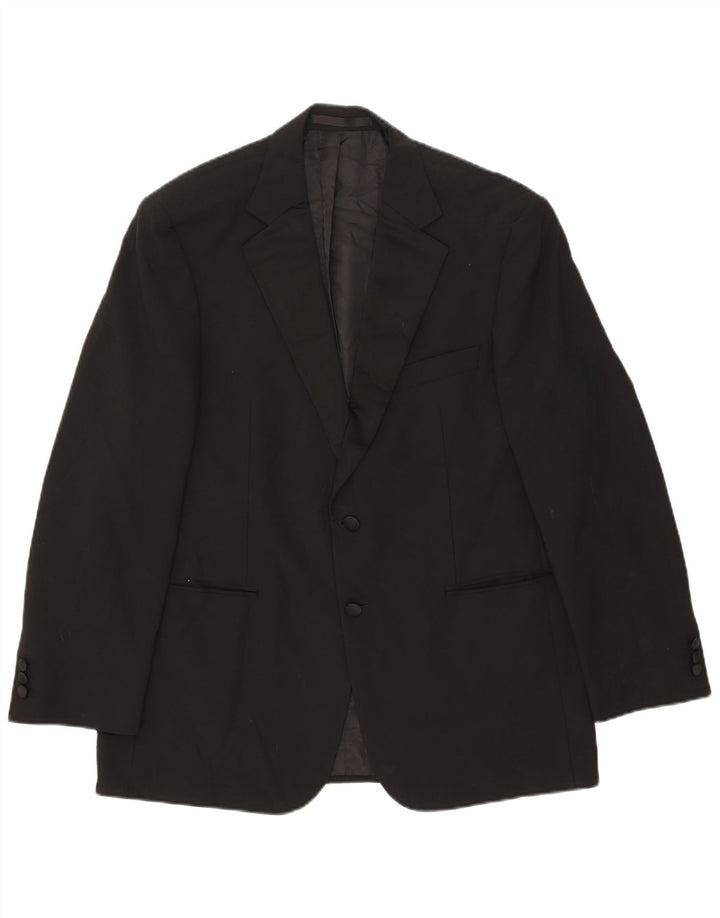 Giacca blazer a 2 bottoni Marks & Spencer da uomo UK 42 grande poliestere nero