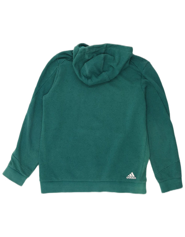 Felpa con cappuccio grafica Adidas da ragazzo 13-14 anni in cotone verde screziato