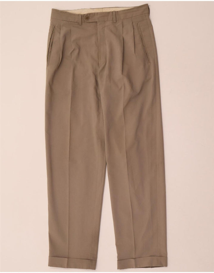 Pantaloni da completo con pegging da uomo Zara EU 38 Small W30 L30 Poliestere grigio
