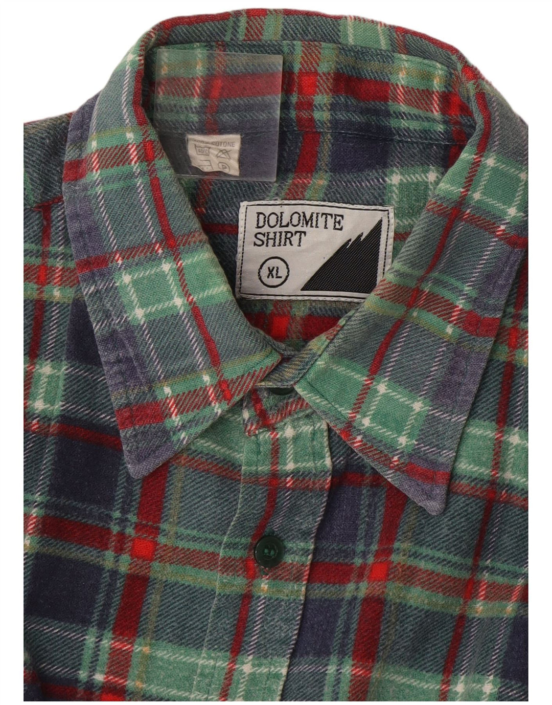 Camicia da uomo in flanella Dolomite XL in cotone a quadri verdi