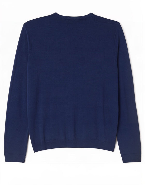Maglione da uomo Marks & Spencer vestibilità regolare con scollo a V XL blu navy acrilico