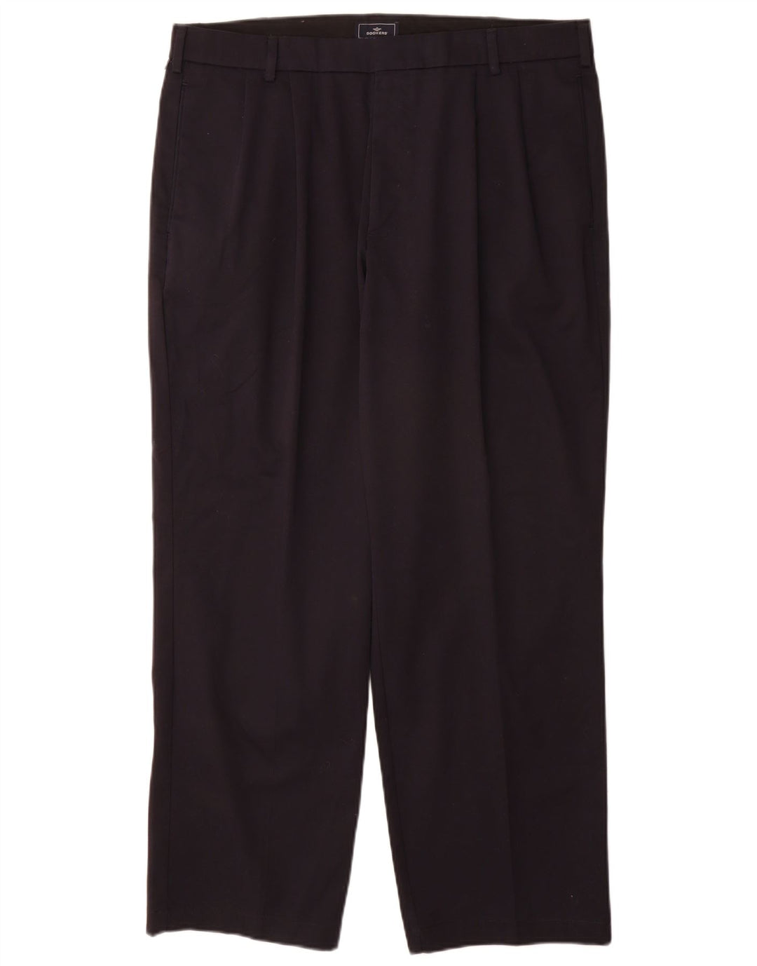 DOCKERS Pantaloni chino con pegging da uomo vestibilità comoda W36 L30 cotone blu navy